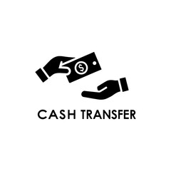 Cash transfer icon vector illustration money exchange financial transaction payment send receive
