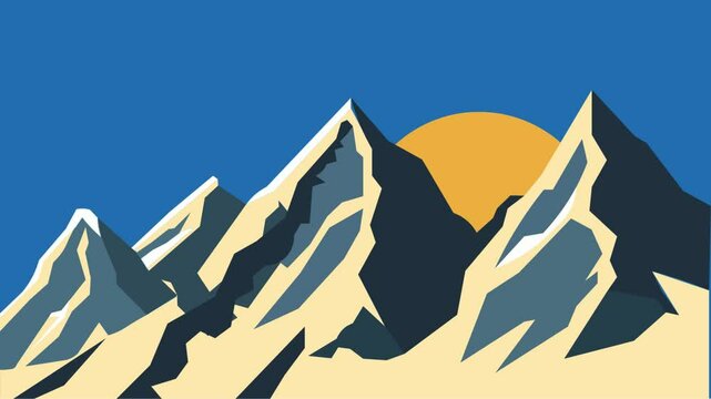 vector illustration of a mountain landscape animation