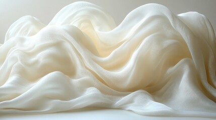 Obraz premium Abstract White Fabric Wavy Surface with Soft Lighting and Textured Details