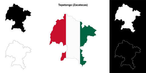 Tepetongo municipality (Zacatecas) outline map set