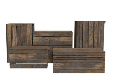 Stacked wooden crates