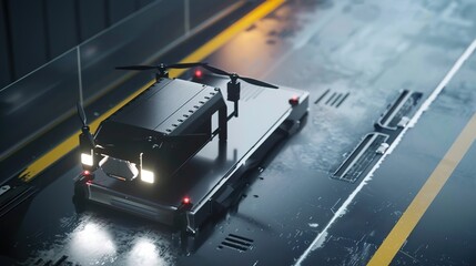 Naklejka premium AI Drone Delivery Logistics: Autonomous Flight for Efficient Cargo Transport