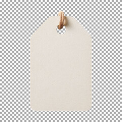 Empty White Tag with Rope for Custom Gift Tags on transparent background, png, psd
