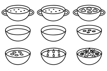 lam chowder fresh line art sketch of chowder bowl