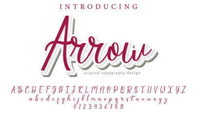 Arrow Font Stylish brush painted an uppercase vector letters, alphabet, typeface