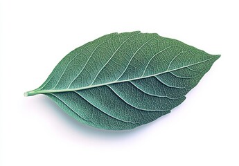 Obraz premium Fresh Bay Leaf Isolated on White Background with Textured Surface