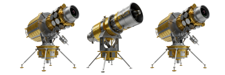 Futuristic Space Telescope On Transparent Background

