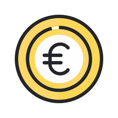 Obraz premium Euro Coin Icon Representing European Currency, Money Exchange, and Financial Transactions