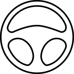 Car, automobile steering or driving wheel line icon isolated on transparent background.