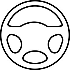 Obraz premium Car, automobile steering or driving wheel line icon isolated on transparent background.