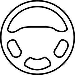 Car, automobile steering or driving wheel line icon isolated on transparent background.