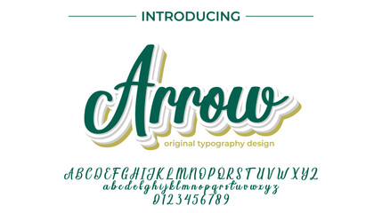 Arrow Font Stylish brush painted an uppercase vector letters, alphabet, typeface