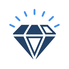 Diamond Icon Representing Luxury, Wealth, and Precious Gemstone