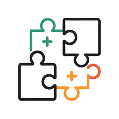 Obraz premium Puzzle Pieces Icon Representing Problem Solving and Strategic Collaboration