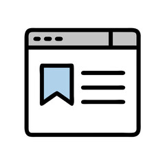 
Webpage with Bookmark Icon Representing Saved Content and Online Resource Management