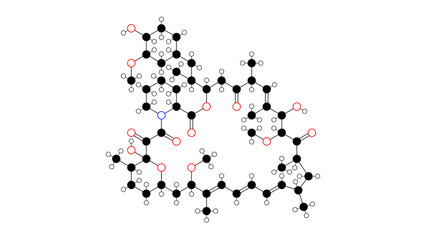 sirolimus molecule, structural chemical formula, ball-and-stick model, isolated image immunosuppressant