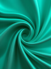 Emerald Blue Green Silk Satin Emulates A Liquid Wave Ripple Effect With Beautiful Soft Folds And Elegant Soft Backgrounds.