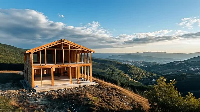 Mountaintop House Under Construction: A Dream Home with Breathtaking Views