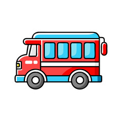 Public transport bus icon for eco mobility and city transport.