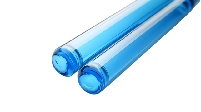 Scientific Test Tubes on White Background for Laboratory Experiments