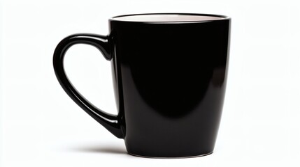 A ceramic coffee mug handle  on white background