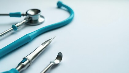 Close-up of veterinary tools on white background , animal care, medical, sterile