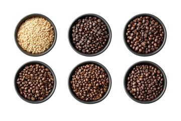 Coffee powder mix bean fly explosion, Coffee crushed mix seed float explode, abstract cloud fly. Coffee dust powder bean splash throwing in Air. White background Isolated high speed shutter, freeze