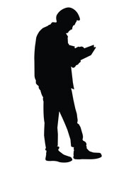 Silhouette of a Person Reading a Book vector illustration