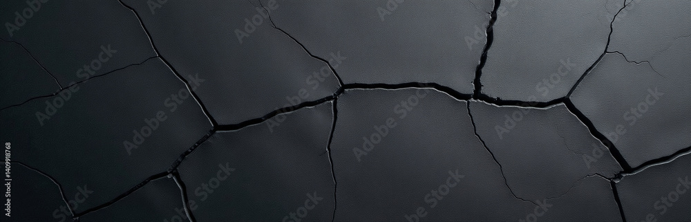 Poster Old Cracked Concrete Wall Provides A Dark Abstract Rough Texture Perfect For Adding A Bold Design Element.