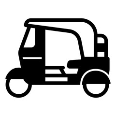 Motor scooter taxi cab solid icon, town transport concept. Vector graphics. Taxi cart motorbike sign on white background, glyph style mobile or design.