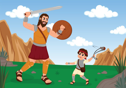 Bible story David vs Goliath fight
