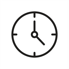 clock line icon vector on white background.