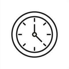 clock line icon vector on white background.