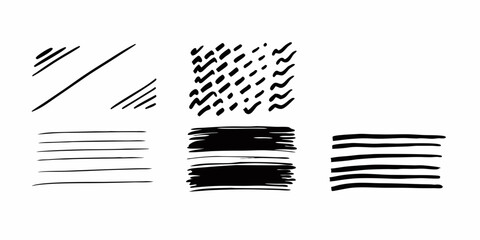 Set of grunge black paint, ink brush strokes. brush collection isolated on white background. Trendy brush stroke for black ink paint, grunge backdrop, dirt banner, watercolor design and dirty texture