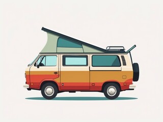 Obraz premium Stylized Camper Van Side View