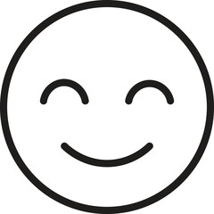 happy emoji , smile emoji , emotion emoji , happiness emoji line icon vector on white background.