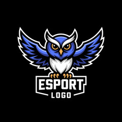 Obraz premium Blue Owl Mascot Logo for Esports Team, Gaming, or Streaming Channels