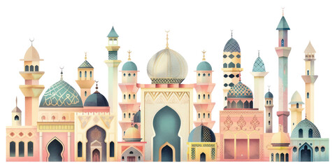 Fototapeta premium PNG Minimal mosque architecture building arched.