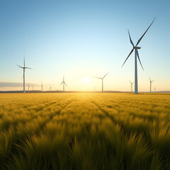 Obraz premium wind turbines farm