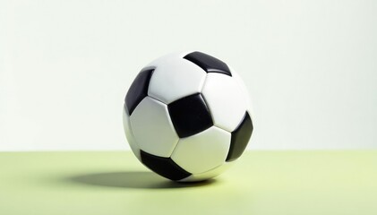 Fototapeta premium Perfectly centered football, pure white backdrop, minimal, leather, equipment