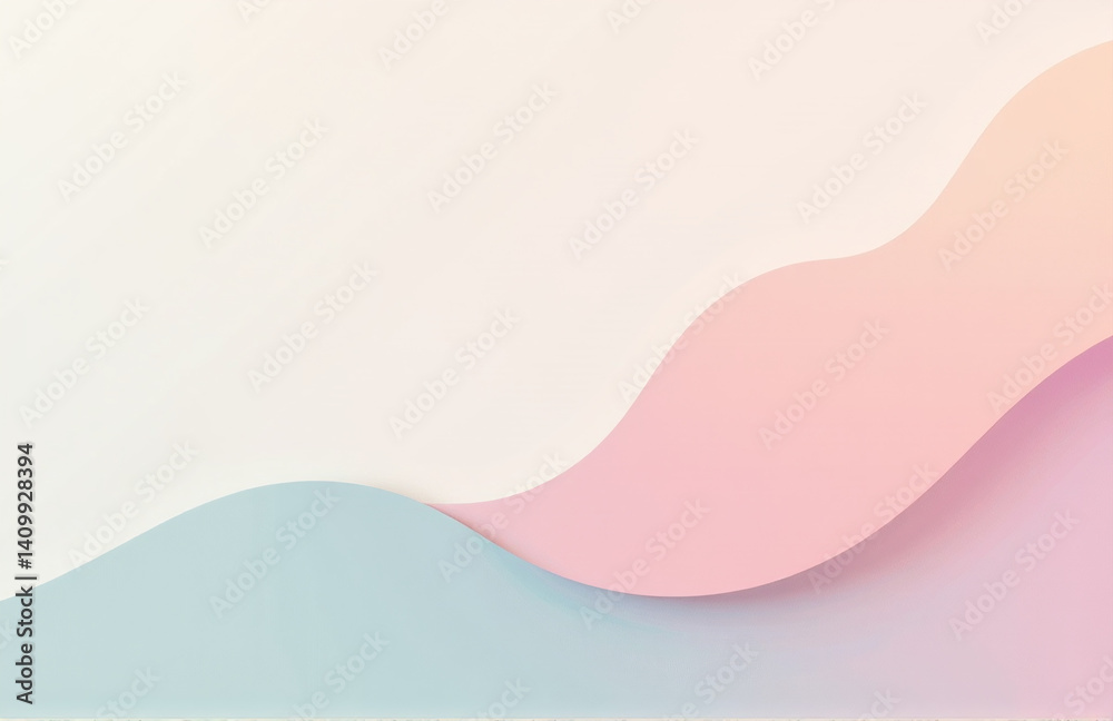 Poster The Design Features A Simple Color Palette With Gradients Of Pastel Shades, Set Against A Neutral And Minimalistic Background.