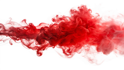 red smoke  isolated on white background