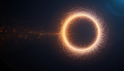 Obraz premium Dynamic energy circle animation digital space graphic design abstract environment close-up view visual concept for modern art