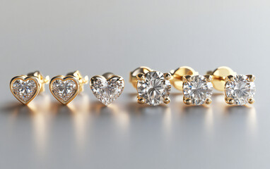 Elegant Diamond Stud Earrings Collection in Gold