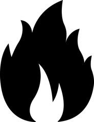 Fire icon in flat style. Fire flame symbol isolated on transparent background