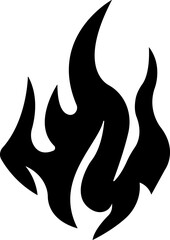Fire icon in flat style. Fire flame symbol isolated on transparent background