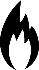 Fire icon in flat style. Fire flame symbol isolated on transparent background