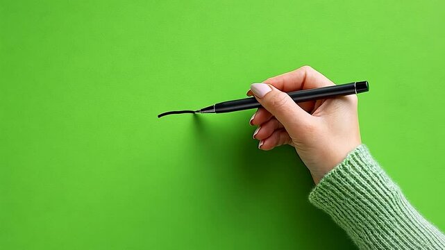 Hand writing on green background image stock - Powered by Adobe