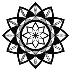 black and white abstract flower