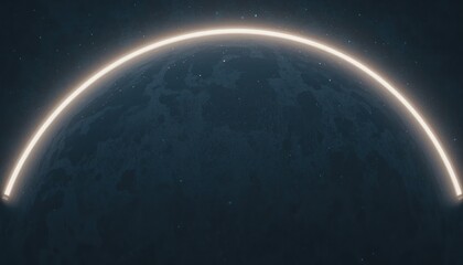 Fototapeta premium Celestial event observing the arc of light against a dark cosmic background digital illustration science fiction outer space viewpoint